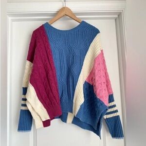 NWT Maeve Colorblock Cable Sweater